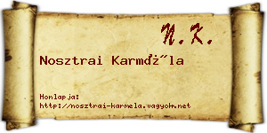Nosztrai Karméla névjegykártya